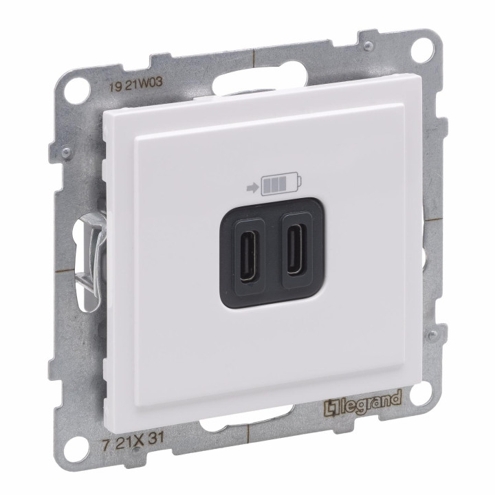 CARGADOR SUNO 2 USB TIPO C+C 3A 15W BLANCO