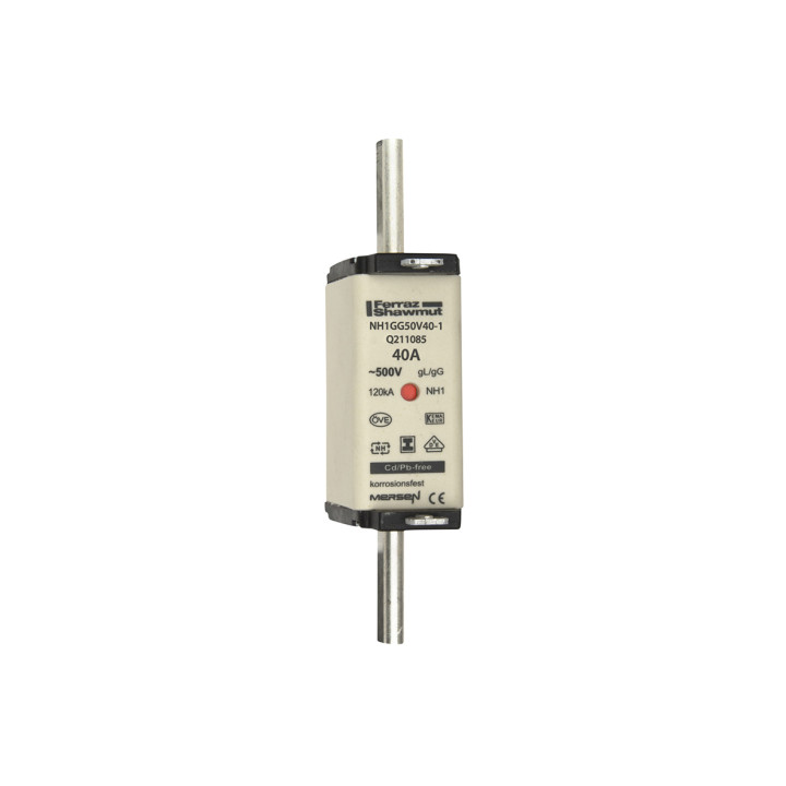 NH fuse-link gG, 500VAC, size 1, 40A double indicator/live tags