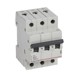 MCB RX 6000 - 3P - 400V - 63 A - Courbe B - jeu de barres d'alimentation type broches/fourches