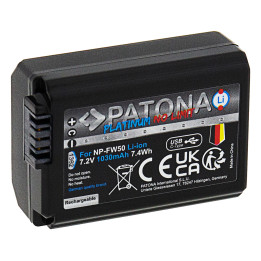 Patona PT1362 Li-Ion Battery for Sony NP-FW50 with USB-C Charging, 1030mAh