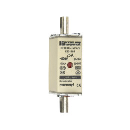 NH fuse-link gG, 500VAC, size 000, 25A double indicator/live tags