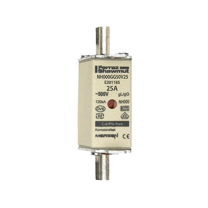 NH fuse-link gG, 500VAC, size 000, 25A double indicator/live tags