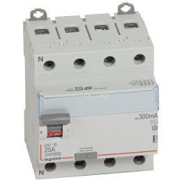 Disjoncteur différentiel DX3 4P 25A 300mA CA