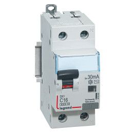 Disjoncteur différentiel - DX 6000 -10 kA -1P+N-230 V -16 A -30 mA -Type AC -N main droite