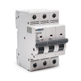 VXM3C80 Disjoncteur modulaire 6kA 3P C 80A