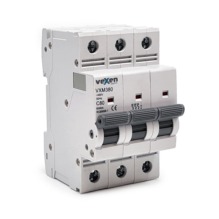 VXM3C80 Disjoncteur modulaire 6kA 3P C 80A
