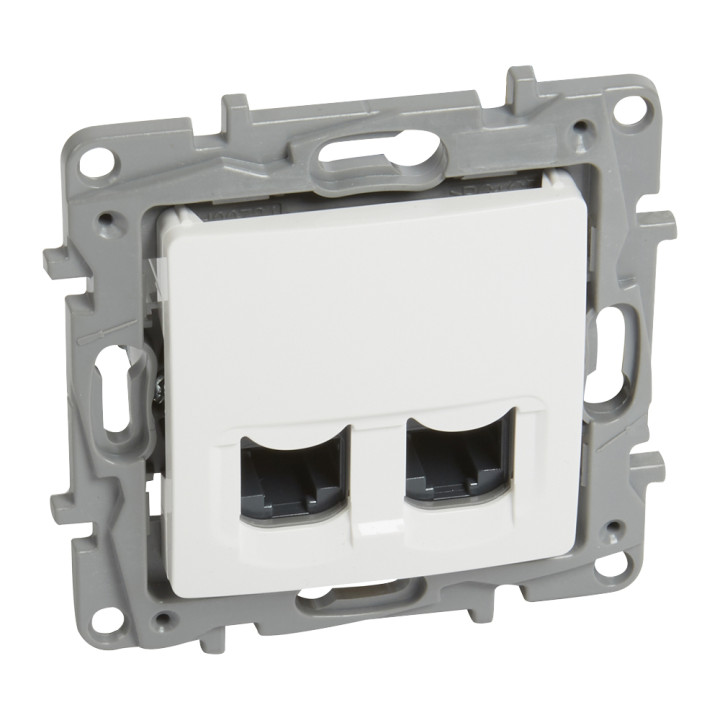 2 x RJ 45 Cat.6 UTP socket Niloe - 9-contact - white
