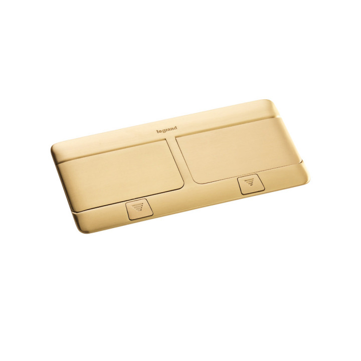 Pop-up box to be equipped - 2 x 4 modules - brushed brass