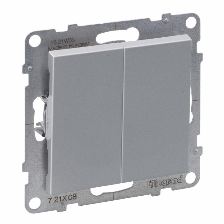SUNO INTERRUPTEUR DEUX VOIES 2 GROUPES 10AX BORNES AUTOMATIQUES ALUMINIUM