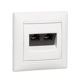 PRISE RJ45 CAT5E UTP IVOIRE 2 SORTIES