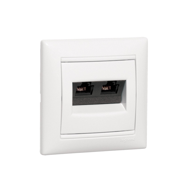 PRISE RJ45 CAT5E UTP IVOIRE 2 SORTIES