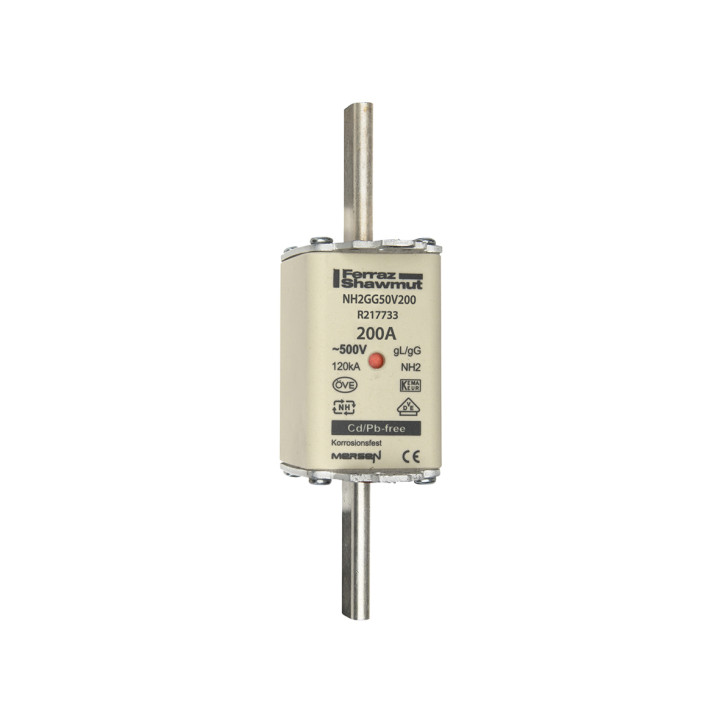 NH fuse-link gG, 500VAC, size 2, 200A double indicator/live tags