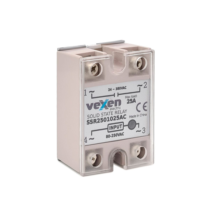 Relais statique 1NO, 25A, 80-250VAC