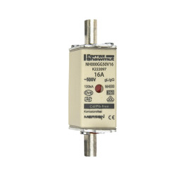 NH fuse-link gG, 500VAC, size 000, 16A double indicator/live tags