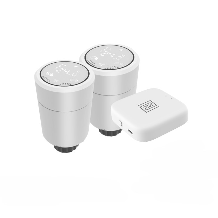 2x термостатическая головка Immax NEO Smart Zigbee + Smart NEO BRIDGE PRO v3