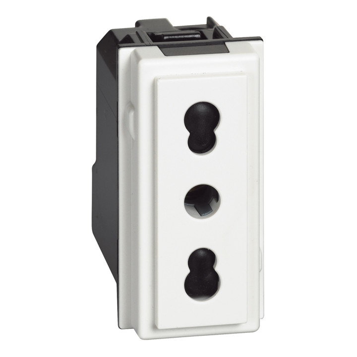 Italian standard socket 2P+E 16 A 250 Vac - center distance 19 mm and 26 mm