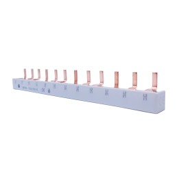 Jeu de barres MCB 10 mm2, triphasé, type à broches, 210 mm, 12 modules