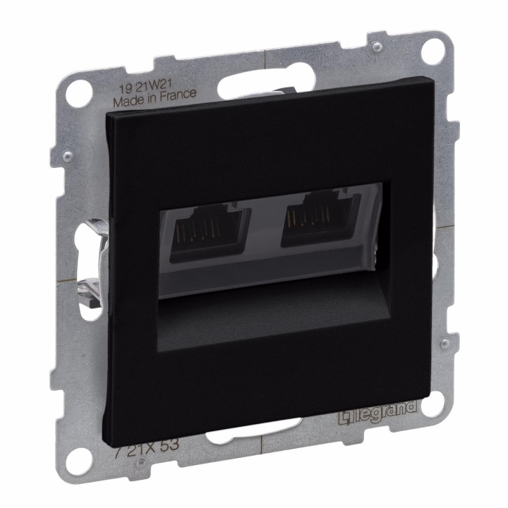 Legrand SUNO черная розетка 2x RJ45 Cat.6 UTP