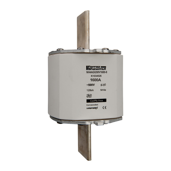 NH fuse-link gG, 500VAC, size 4a, 1600A top indicator/live tags