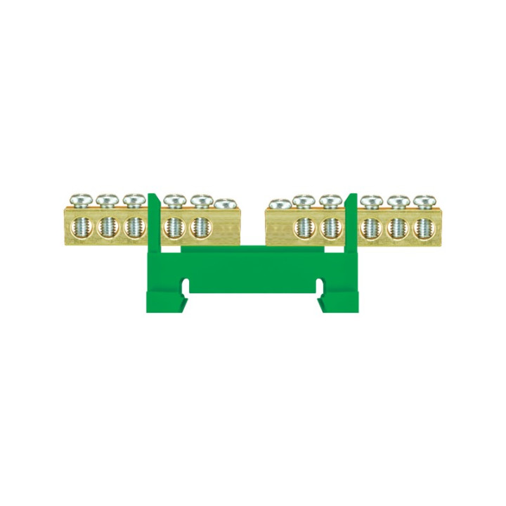 Clamp green 2x5x16mm2 DIN rail