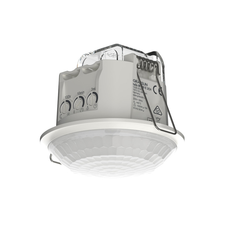 talis M 360 E 2CH motion detector, surface mounted, 2 channels, 360 degree, 8m diameter, IP21, 1000W