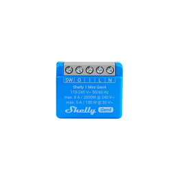 Shelly 1 Mini Gen4 8A/240VAC Wi-Fi, Zigbee, Bluetooth, Matter smallest switch