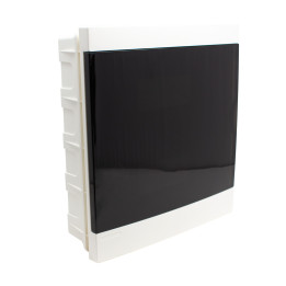 Distribution box flush mounted 24 modules, transparent door, IP40