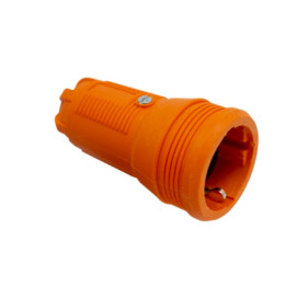 PRO rubber, orange socket w/o cover 2P+E 16A 250V IP20