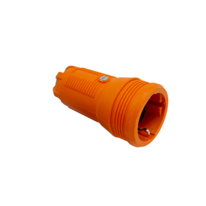PRO rubber, orange socket w/o cover 2P+E 16A 250V IP20
