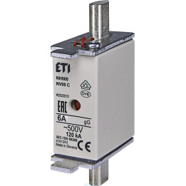 Fuse link, NH000/WT-00C gG 6A/500V