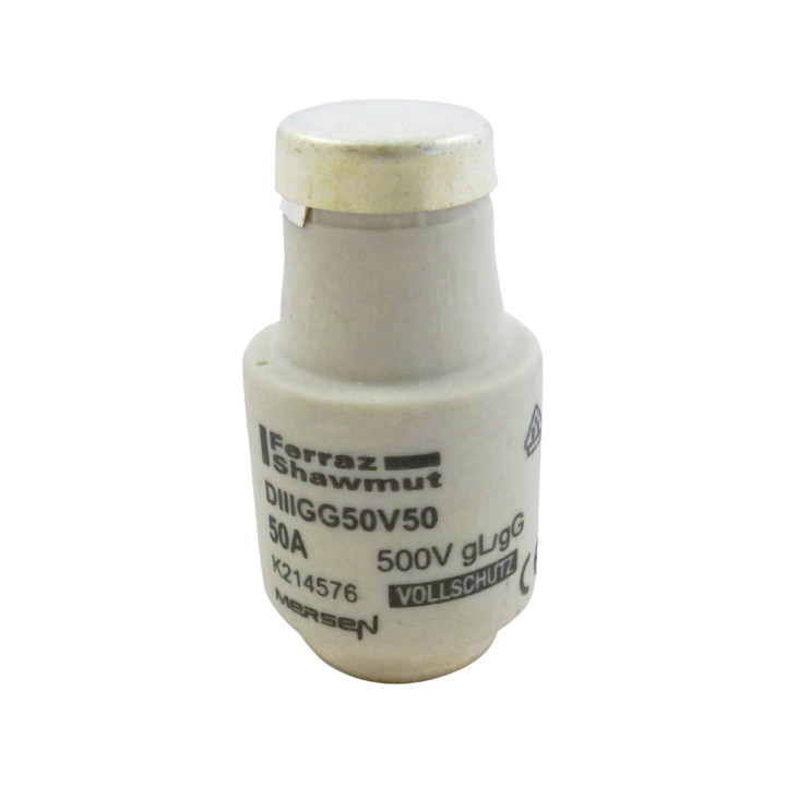 D fuse-link, gG, DIII, 500VAC, 50A, white