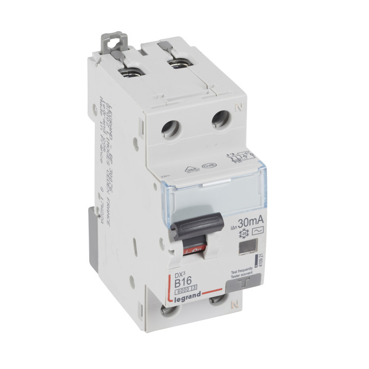 RCBO DX3 1P+N B16 6000A 30MA AC