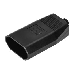 Flat power socket without earthing pins 2,5A, 250V, black, polycarbonate, 1 pcs