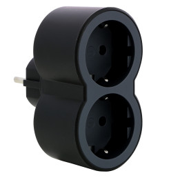 MOP SCH 2X2P+E STANDARD FRONT OUTLETS BLACK
