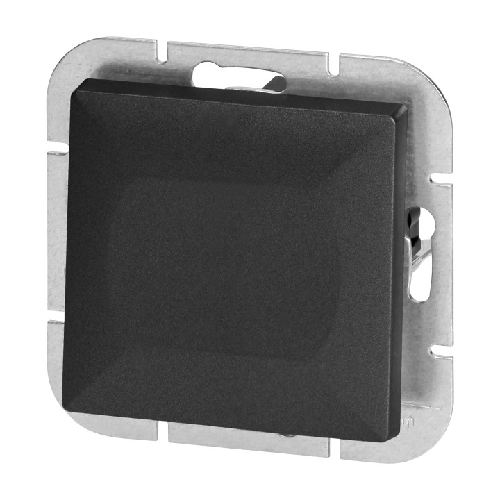 Flush-mounted single-pole switch Pearl, 10A, 250V, WP-1P, black