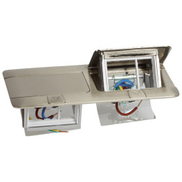 Pop-up box to be equipped - 2 x 3 modules - brushed stainless steel finish