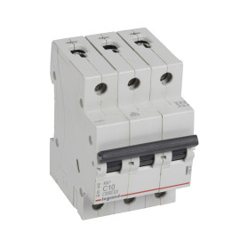 MCB RX 6000 - 3P - 400V - 10 A - courbe C - jeu de barres d'alimentation type broches/fourchettes