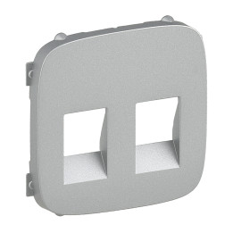Zaślepka Valena Allure - podwójne gniazdo głośnikowe - aluminium