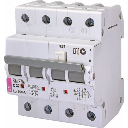 RCBO, KZS-4M 3p+N A C32/0.03
