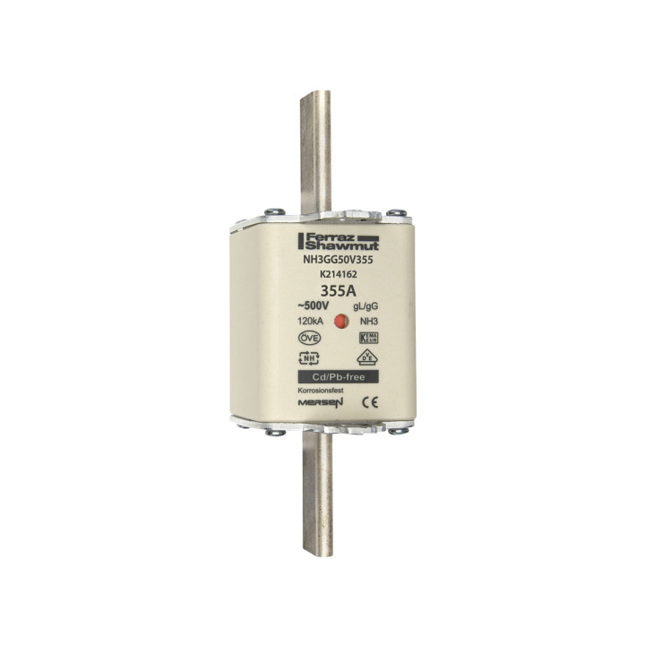 NH fuse-link gG, 500VAC, size 3, 355A double indicator/live tags