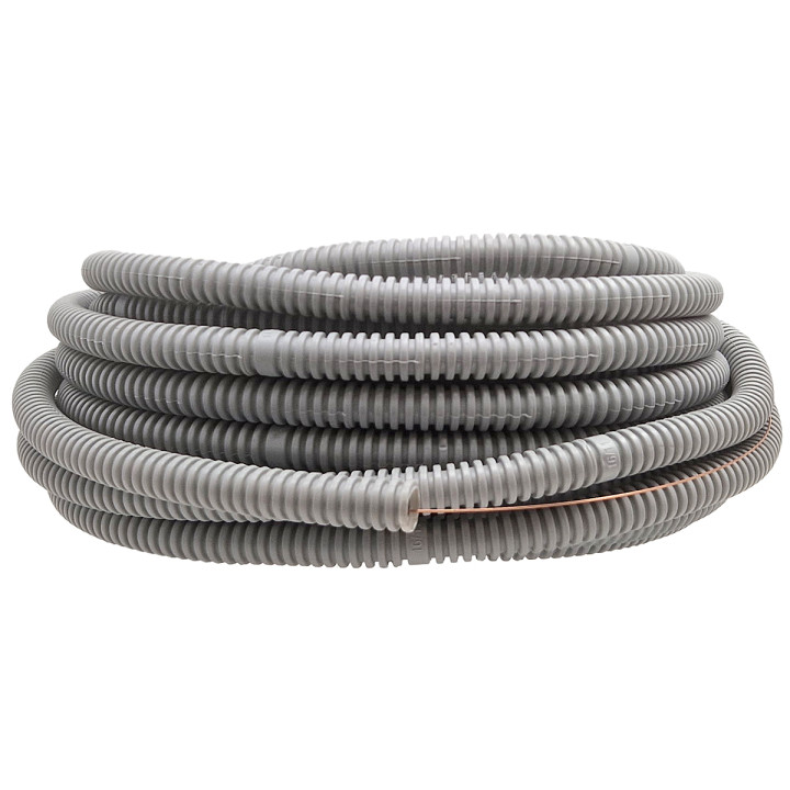 Flexible corrugated grey pipe with pilot 20mm/320N/50m