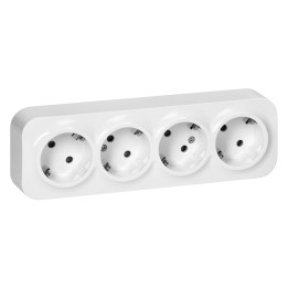 4-gang wall socket ToDo, 2P+E, Schuko type, IP20, 16A, 230V AC, white