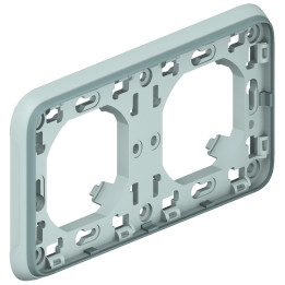 Marco de soporte para montaje empotrado Plexo IP 55 - 2 elementos horizontales - gris