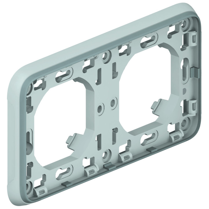 Marco de soporte para montaje empotrado Plexo IP 55 - 2 elementos horizontales - gris