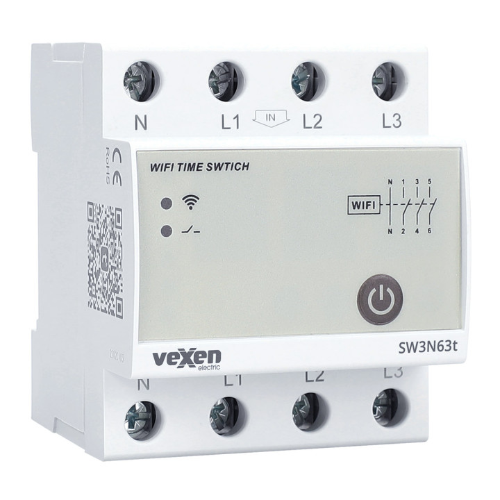 Commutateur intelligent modulaire SW3N63t avec WiFi, TUYA 3NO 63A AC230V