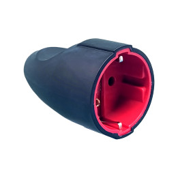 VX1108B - Enchufe hembra negro con conexión a tierra