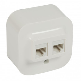 2 x RJ 45 socket Forix - surface mounting - IP 2X - UTP cat. 5e - white