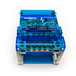 Bloc de distribution 4x7, 125A/500V