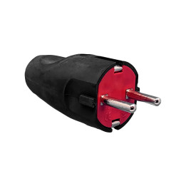 VX1100B - Enchufe recto negro con conexión a tierra