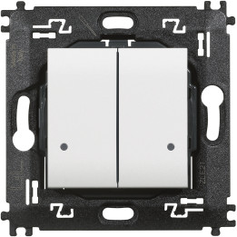 Double wireless light switch with 2 buttons to control 2 different connected devices for lights.